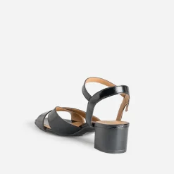 Sandale ERAM FLEX noir cuir verni