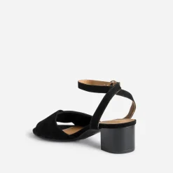 Sandale ERAM FLEX noire cuir velours