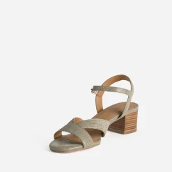 Sandale ERAM FLEX verte cuir effet python