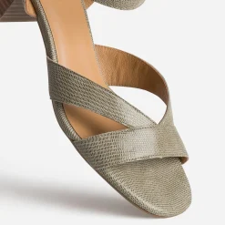 Sandale ERAM FLEX verte cuir effet python