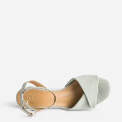 Sandale ERAM FLEX verte cuir velours