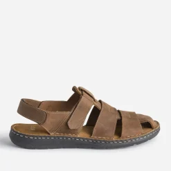 Sandale fermée marron en cuir