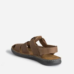 Sandale fermée marron en cuir