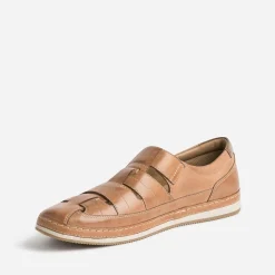 Sandale fermée marron en cuir