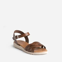 Sandale marron en cuir