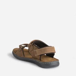 Sandale marron en cuir éco-conçu