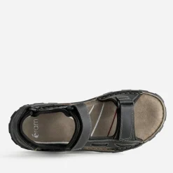 Sandale noire bi-matière à scratchs