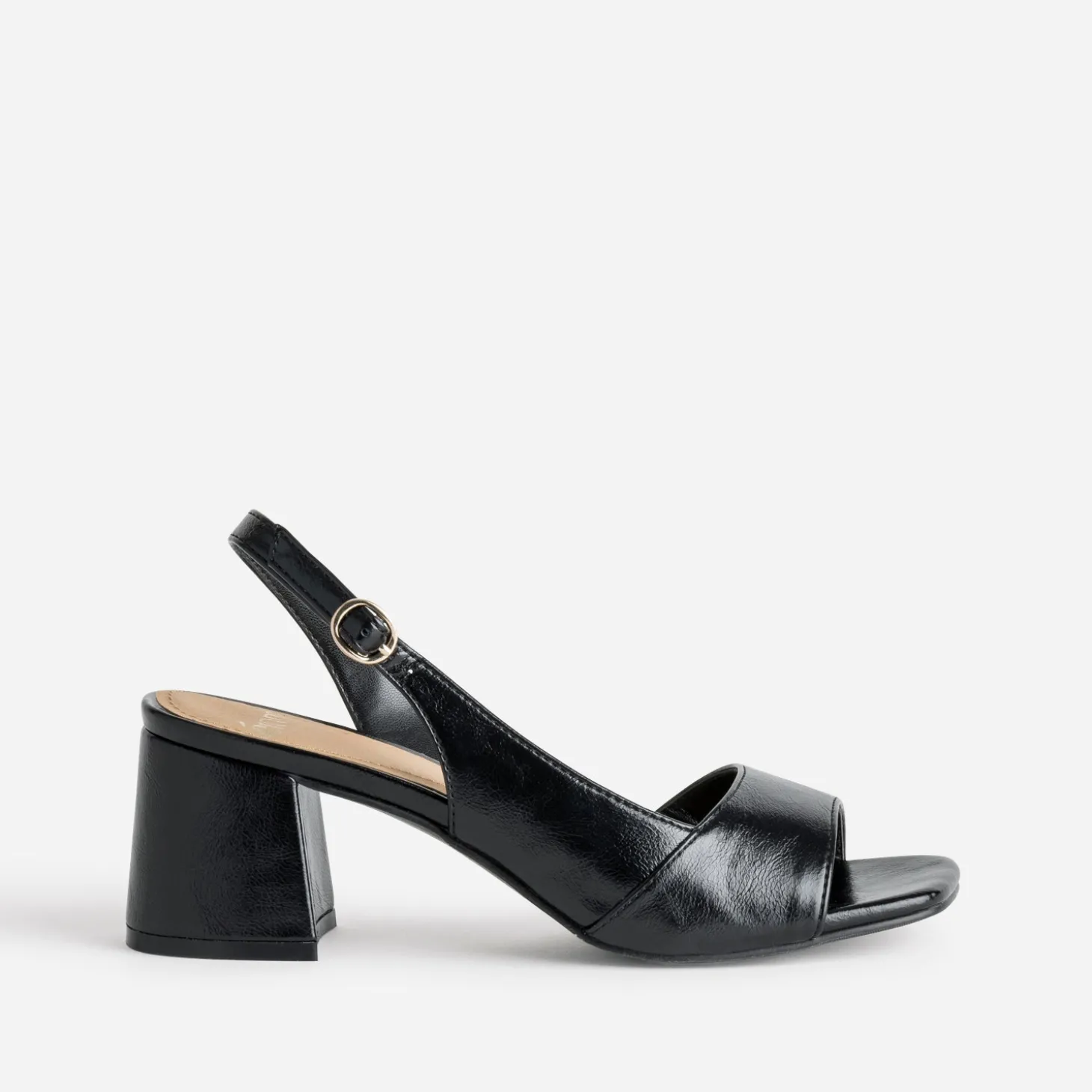 Sandale noire vernie cut-out