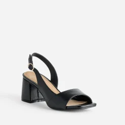 Sandale noire vernie cut-out