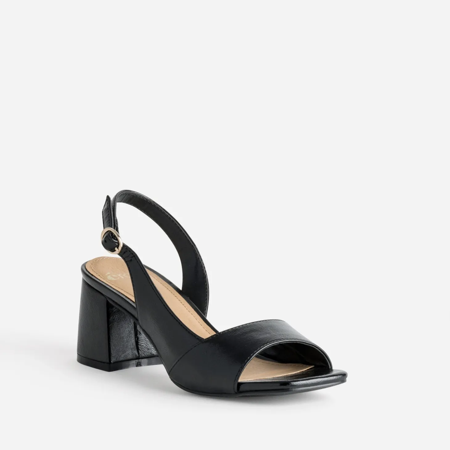 Sandale noire vernie cut-out