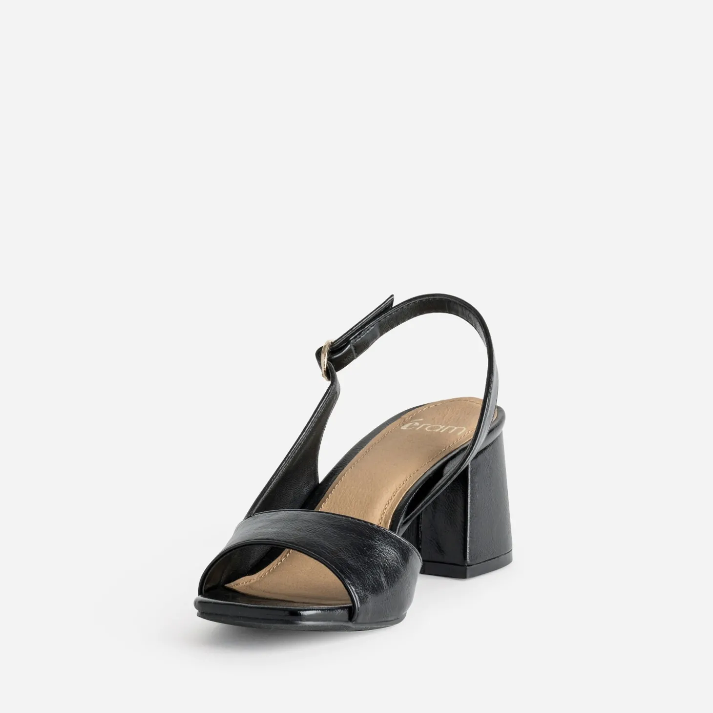 Sandale noire vernie cut-out