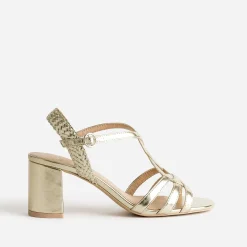 Sandale or à brides entrelacées