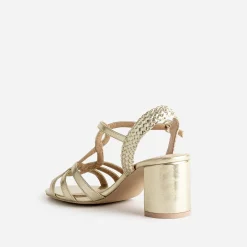 Sandale or à brides entrelacées