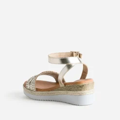 Sandale or en cuir éco-conçu