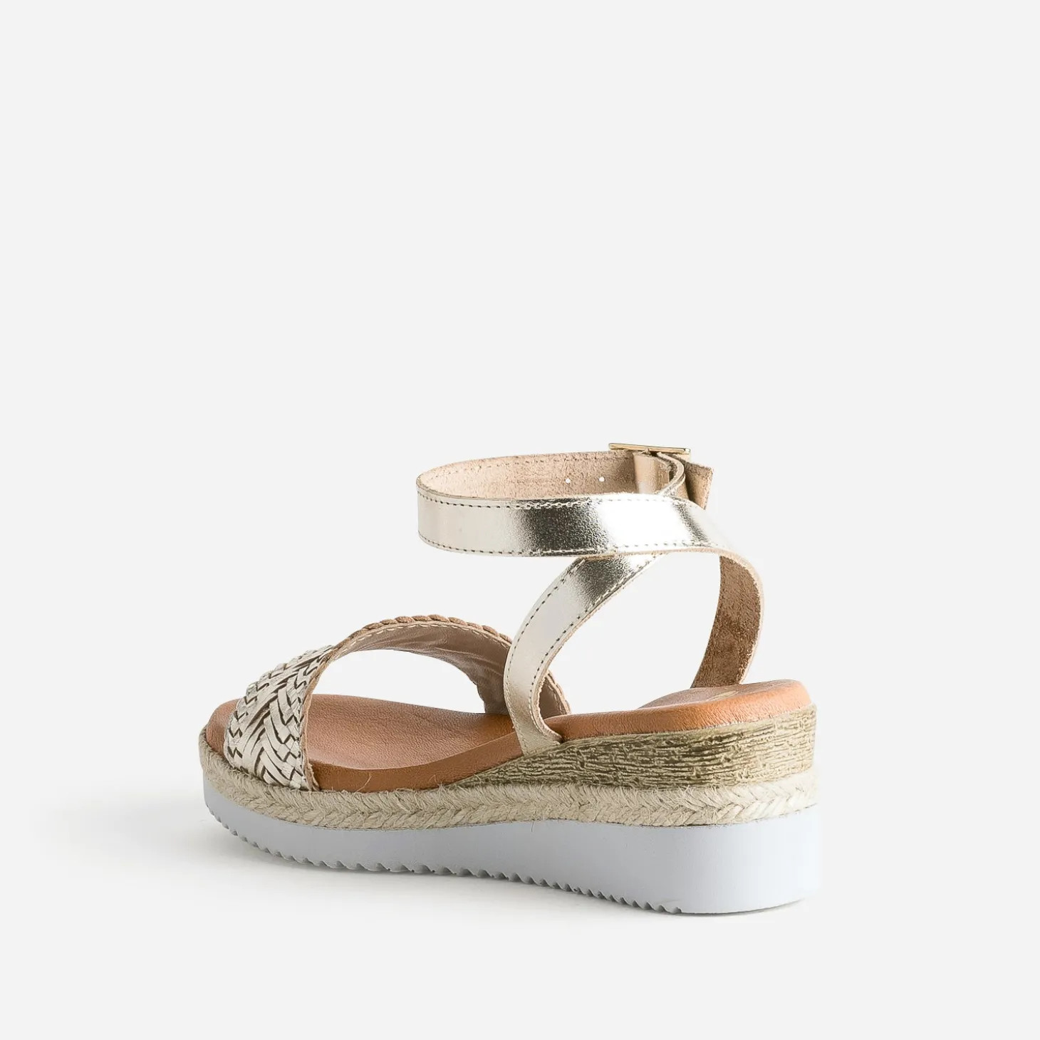 Sandale or en cuir éco-conçu