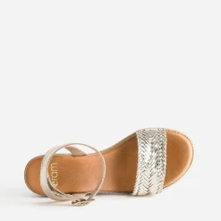 Sandale or en cuir éco-conçu