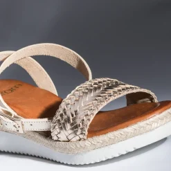 Sandale or en cuir éco-conçu