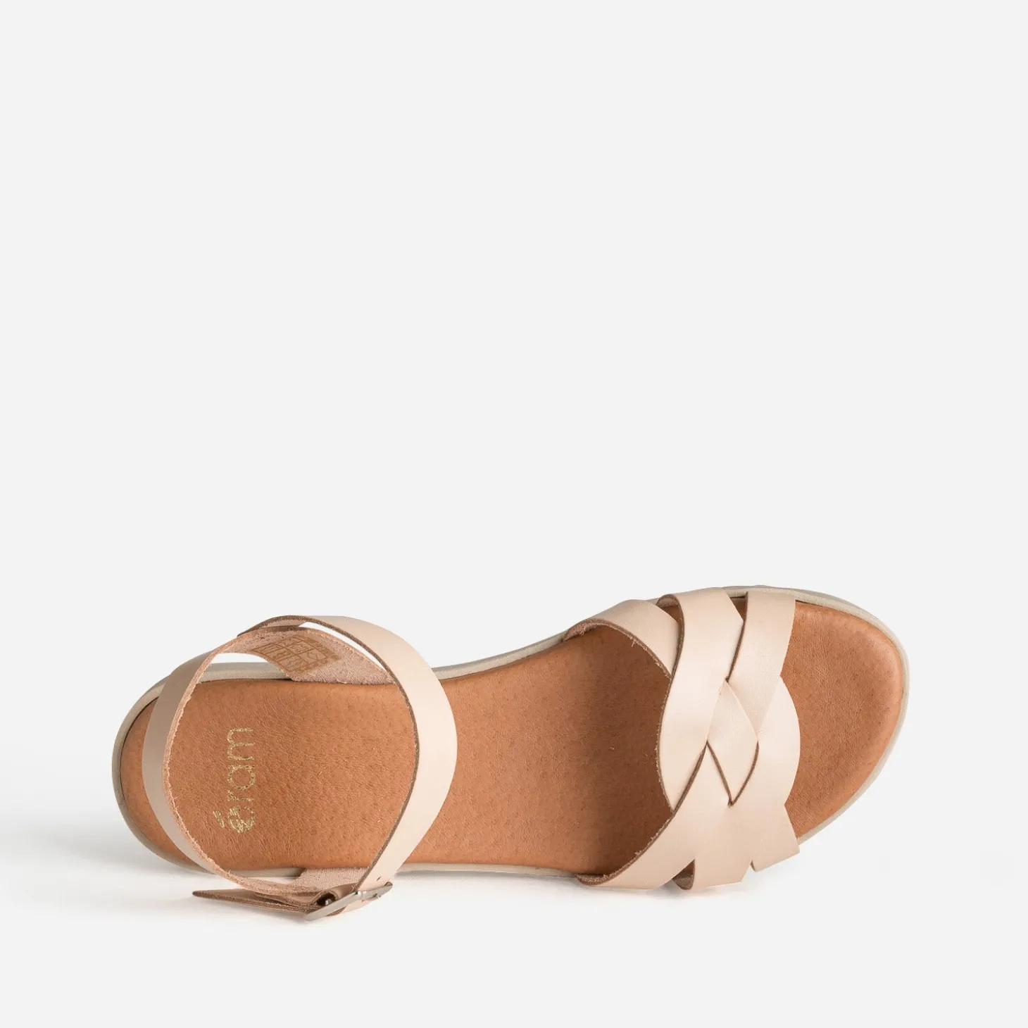 Sandale orange en cuir