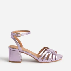 Sandale parme métallisée à brides