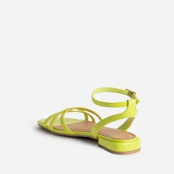 Sandale plate TEXTO lime verni