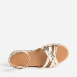 Sandale plateforme TEXTO dorée