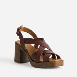 Sandale prune en cuir éco-conçu