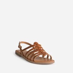 Sandale spartiate cognac cuir