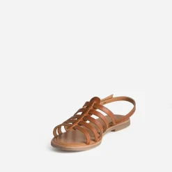 Sandale spartiate cognac cuir