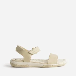Sandale TBS beige en cuir à scratch