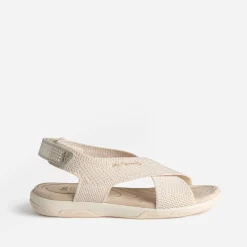 Sandale TBS écrue en mesh pailleté