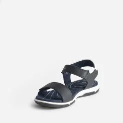 Sandale TBS marine cuir à scratchs