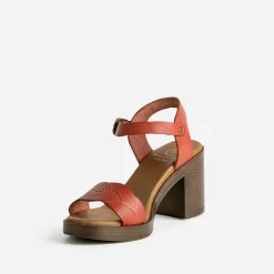 Sandale terracotta en cuir