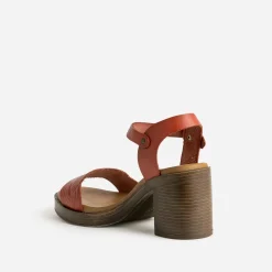 Sandale terracotta en cuir