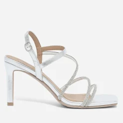 Sandale TEXTO argentée à brides strassées