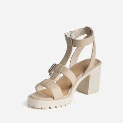 Sandale TEXTO beige à semelle crantée