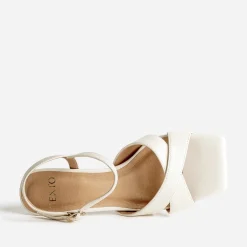 Sandale TEXTO beige à talon flare