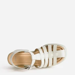 Sandale TEXTO beige clair en cuir à plateforme