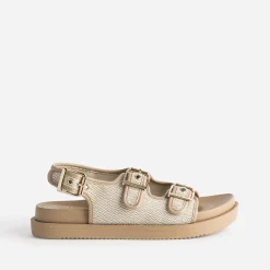 Sandale TEXTO beige motif chevrons