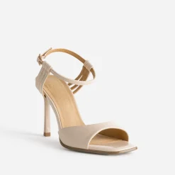 Sandale TEXTO beige vernie à talon