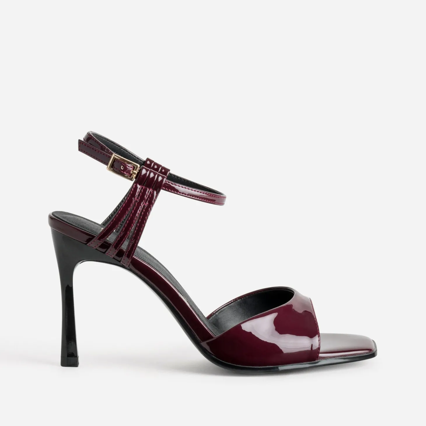 Sandale TEXTO bordeaux vernie à talon