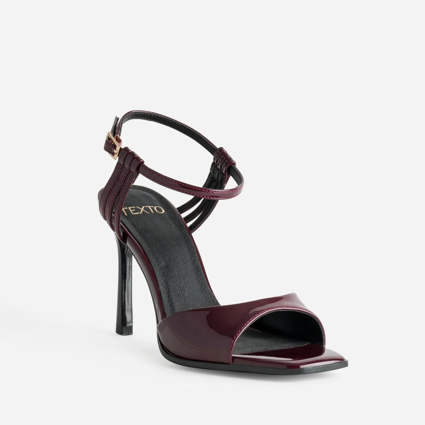 Sandale TEXTO bordeaux vernie à talon