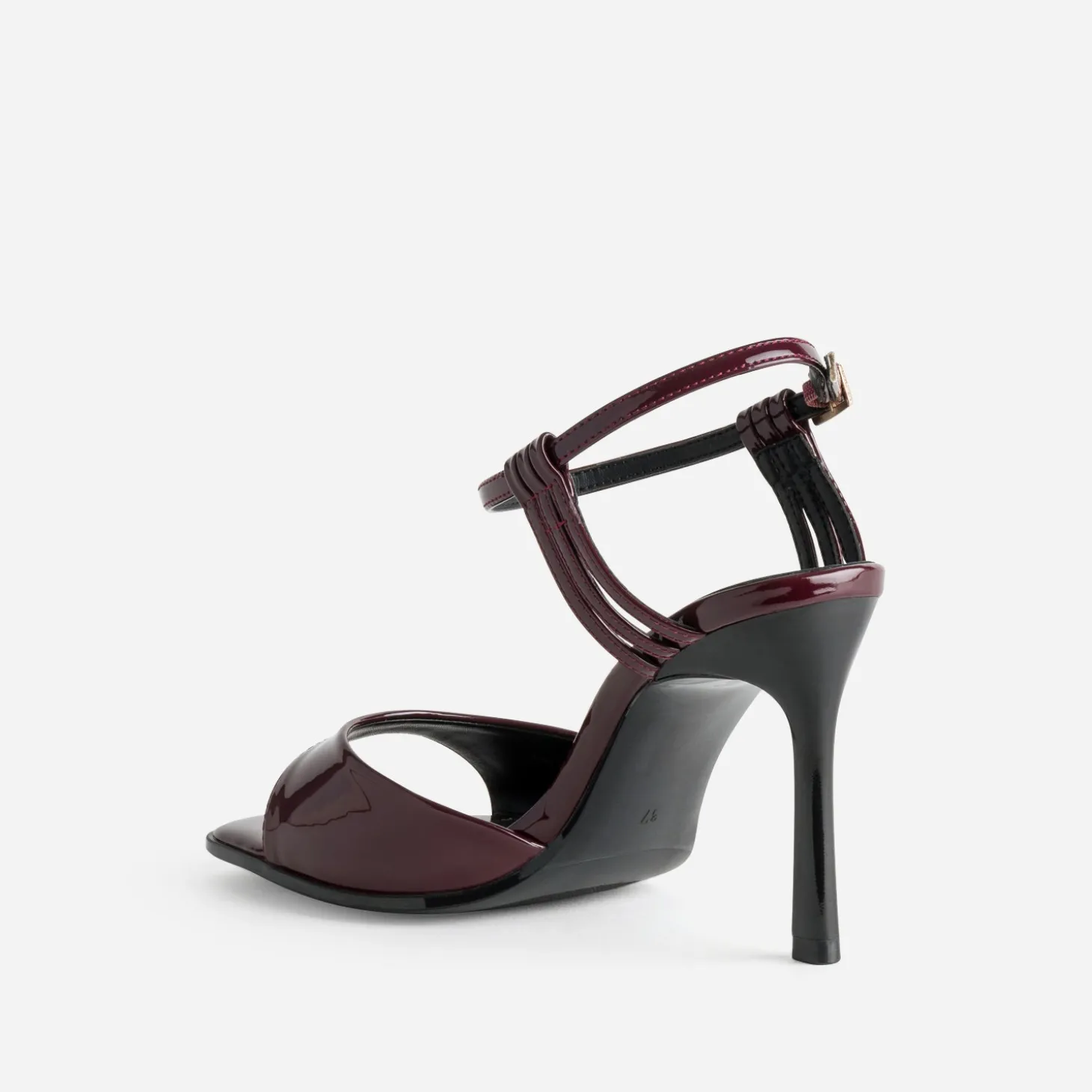 Sandale TEXTO bordeaux vernie à talon