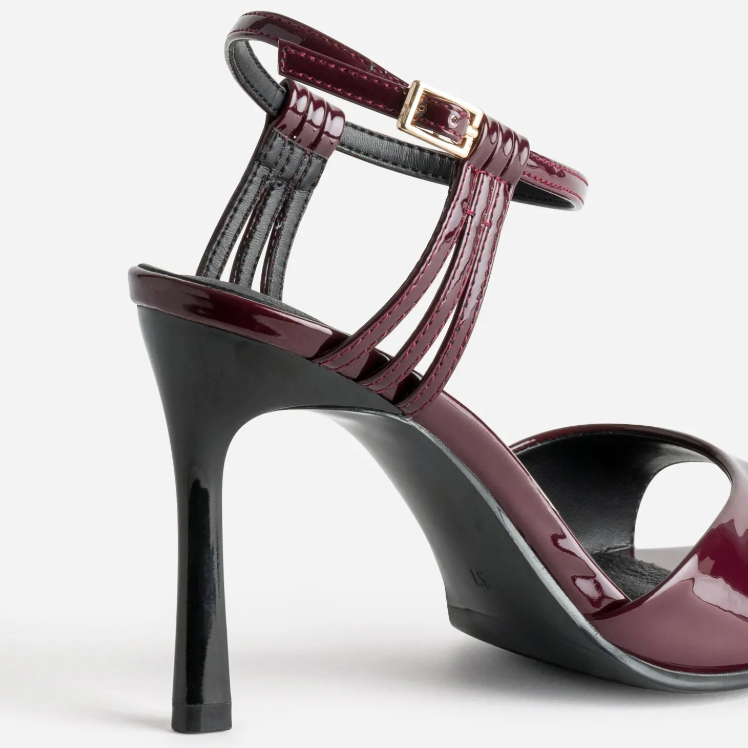 Sandale TEXTO bordeaux vernie à talon