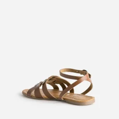 Sandale TEXTO camel éco-conçue en cuir