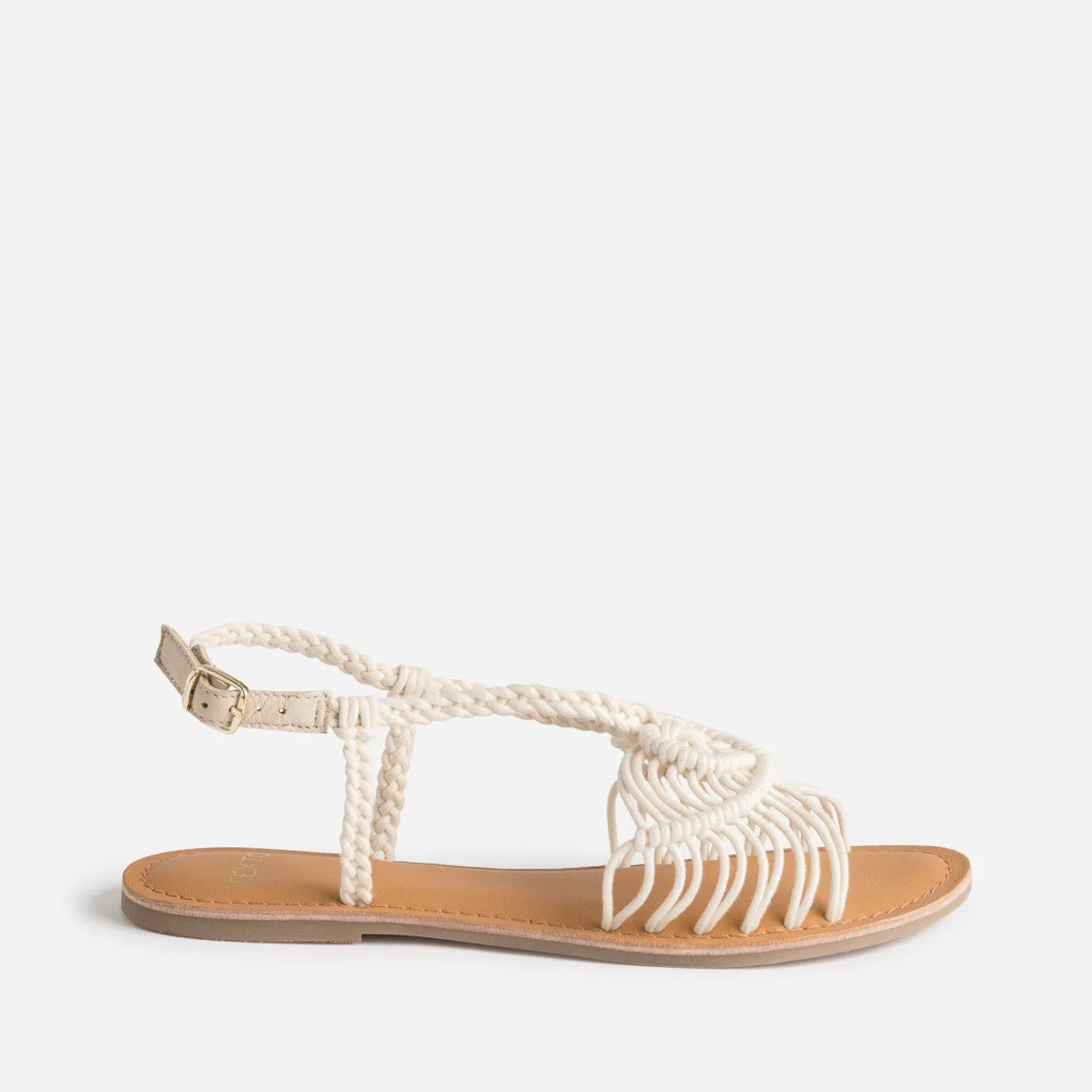 Sandale TEXTO écrue tissage façon macramé
