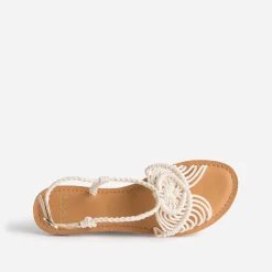 Sandale TEXTO écrue tissage façon macramé
