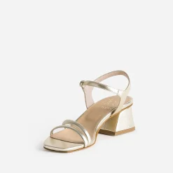 Sandale TEXTO dorée éco-conçue en cuir