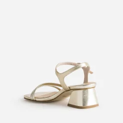 Sandale TEXTO dorée éco-conçue en cuir