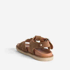 Sandale TEXTO marron cuir velours multi brides