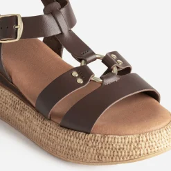 Sandale TEXTO marron cuir